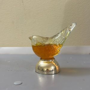Avon Song Bird Glass Decanter Gold Base